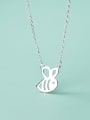 thumb 925 Sterling Silver Minimalist hollow bee pendant Necklace 2