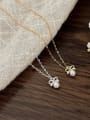 thumb 925 Sterling Silver Imitation Pearl Bowknot Vintage Necklace 0