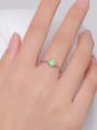 thumb 925 Sterling Silver Synthetic Opal Geometric Minimalist Band Ring 1