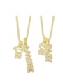 thumb Brass Cubic Zirconia Letter Minimalist  Girl Necklace 0