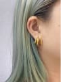 thumb Brass Geometric Minimalist Stud Earring 1