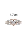 thumb Brass Cubic Zirconia Heart Minimalist Band Ring 1