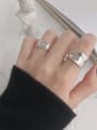 thumb 925 Sterling Silver Letter Minimalist Free Size  Band Ring 2