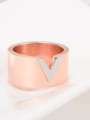 thumb Stainless steel Simple V Minimalist Band Ring 3