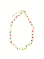 thumb Stainless steel Freshwater Pearl Multi Color Irregular Bohemia Necklace 2