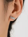 thumb 925 Sterling Silver Enamel Bowknot Minimalist Stud Earring 1