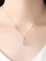 thumb 925 Sterling Silver Cubic Zirconia Simple round pendant Necklace 1