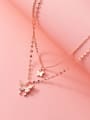thumb 925 Sterling Silver Butterfly Minimalist Multi Strand Necklace 3