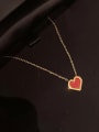 thumb Titanium Steel Enamel Heart Minimalist Necklace 1