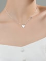 thumb 925 Sterling Silver Heart Minimalist Multi Strand Necklace 3
