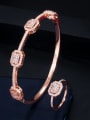 thumb Copper Cubic Zirconia Luxury Geometric Ring and Bangle Set 1