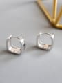 thumb 925 Sterling Silver Square Minimalist Huggie Earring 4