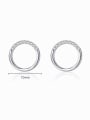 thumb 925 Sterling Silver Cubic Zirconia Round Minimalist Stud Earring 2