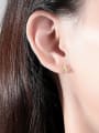 thumb 925 Sterling Silver Cubic Zirconia Leaf Dainty Stud Earring 1