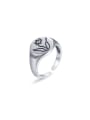 thumb 925 Sterling Silver With Platinum Plated Simplistic Round Free Size  Rings 0