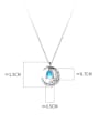 thumb 925 Sterling Silver Cubic Zirconia Water Drop Minimalist  Moon Pendant Necklace 3