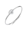 thumb 925 Sterling Silver Cubic Zirconia simple fashion triangle Bracelet 0