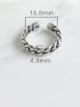 thumb S925 Sterling Silver Fashion retro silver chain  free size ring 3