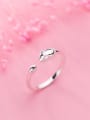 thumb 925 Sterling Silver Glossy Little Mouse Free Size Ring 0