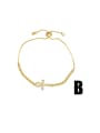 thumb Brass Cubic Zirconia Cross Bohemia Handmade Weave Bracelet 2