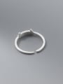 thumb 925 Sterling Silver Cat Minimalist Band Ring 3