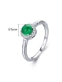 thumb 925 Sterling Silver Tourmaline Round Classic Band Ring 2