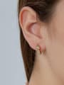 thumb Brass Cubic Zirconia  Water Drop Minimalist Huggie Earring 2