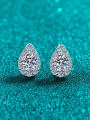 thumb 925 Sterling Silver Moissanite Water Drop Dainty Stud Earring 0