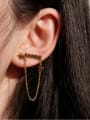 thumb Titanium Rhinestone  Minimalist Asymmetric English more star Tassel Earrings 2