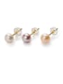 thumb 925 Sterling Silver Freshwater Pearl  Round Minimalist Stud Earring 2