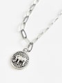 thumb 925 Sterling Silver Elephant Vintage Hollow Chain Necklace 0