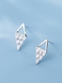 thumb 925 sterling silver square  cubic zirconia  minimalist stud earring 1