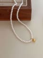 thumb 925 Sterling Silver Freshwater Pearl Heart Vintage Beaded Necklace 3