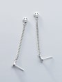 thumb 925 Sterling Silver Face Vintage smiley chain Stud Earring 2