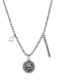 thumb Vintage Sterling Silver With Antique Silver Plated Smooth Pentagram Necklaces 2
