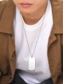 thumb Stainless steel Rectangle Hip Hop Necklace 3