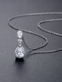 thumb Brass Cubic Zirconia Water Drop Classic Necklace 2