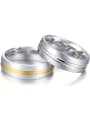 thumb Stainless steel Round Minimalist Couple Ring 2
