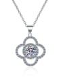 thumb 925 Sterling Silver Moissanite Clover Dainty Necklace 3