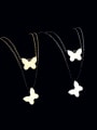 thumb 925 Sterling Silver Butterfly Minimalist Multi Strand Necklace 3