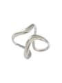 thumb 925 Sterling Silver Minimalist  Irregular lines Band Ring 4