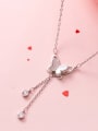 thumb 925 Sterling Silver Tassel Minimalist Shell  butterfly Lariat Necklace 0