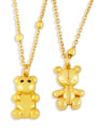 thumb Brass Cute Smooth Bear  Pendant Necklace 0