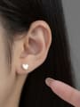 thumb 925 Sterling Silver Shell Heart Minimalist Stud Earring 1