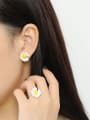 thumb 925 Sterling Silver  Minimalist Resin Flower Stud Earring 1