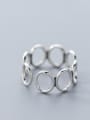 thumb 925 Sterling Silver Hollow Round Minimalist Free Size Ring 3