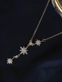 thumb Brass Cubic Zirconia Star Dainty Lariat Necklace 2
