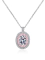 thumb 925 Sterling Silver Moissanite Oval Classic Necklace 3