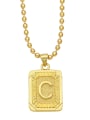 thumb Brass Letter Vintage Geometry Pendant Necklace 3