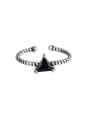 thumb 925 Sterling Silver Cubic Zirconia Triangle Vintage Midi Ring 0